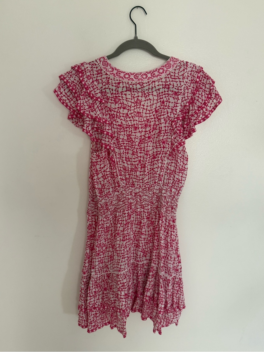 Poupette St. Barth Dress Camila Mini Ruffle Tiered in Pink Print - Picture 3 of 4